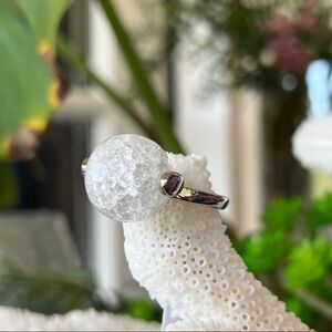 Capwell & Co Silver Crystal Globe Ring Size 7.5